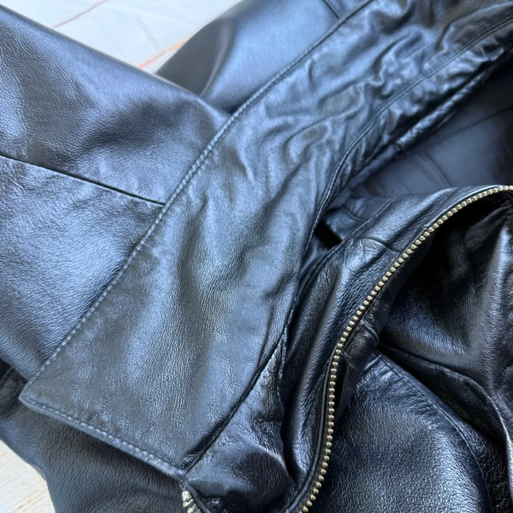 VYG Harbor Bay Men’s Genuine Leather Jacket | Black | 3XL | Classic‎ Zip-Up Coat - Picture 15 of 16